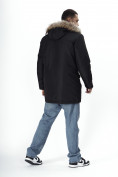 Купить Парка мужская зимняя с мехом черного цвета 2258Ch, фото 4