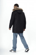 Купить Парка мужская зимняя с мехом черного цвета 2258Ch, фото 5