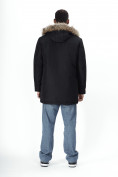 Купить Парка мужская зимняя с мехом черного цвета 2258Ch, фото 6