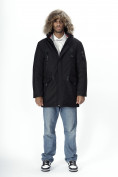Купить Парка мужская зимняя с мехом черного цвета 2258Ch, фото 7