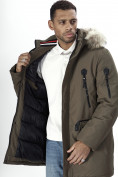 Купить Парка мужская зимняя с мехом коричневого цвета 2258K, фото 21