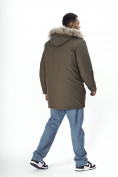 Купить Парка мужская зимняя с мехом коричневого цвета 2258K, фото 4
