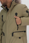 Купить Парка мужская зимняя с мехом цвета хаки 2258Kh, фото 10
