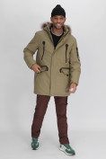 Купить Парка мужская зимняя с мехом цвета хаки 2258Kh, фото 11