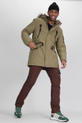 Купить Парка мужская зимняя с мехом цвета хаки 2258Kh, фото 13