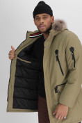 Купить Парка мужская зимняя с мехом цвета хаки 2258Kh, фото 16