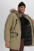 Купить Парка мужская зимняя с мехом цвета хаки 2258Kh, фото 17
