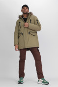 Купить Парка мужская зимняя с мехом цвета хаки 2258Kh, фото 18