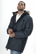 Купить Парка мужская зимняя с мехом темно-серого цвета 2258TC, фото 13