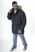 Купить Парка мужская зимняя с мехом темно-серого цвета 2258TC, фото 15