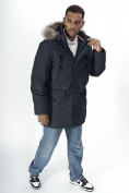 Купить Парка мужская зимняя с мехом темно-серого цвета 2258TC, фото 16