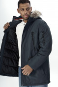 Купить Парка мужская зимняя с мехом темно-серого цвета 2258TC, фото 21