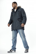 Купить Парка мужская зимняя с мехом темно-серого цвета 2258TC, фото 9