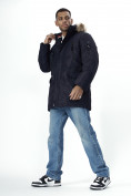 Купить Парка мужская зимняя с мехом темно-синего цвета 2258TS, фото 11