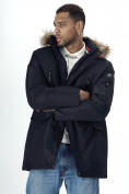 Купить Парка мужская зимняя с мехом темно-синего цвета 2258TS, фото 7