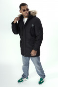 Купить Парка мужская зимняя с мехом черного цвета 2260Ch, фото 15