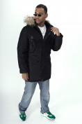 Купить Парка мужская зимняя с мехом черного цвета 2260Ch, фото 16