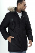 Купить Парка мужская зимняя с мехом черного цвета 2260Ch, фото 18