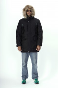 Купить Парка мужская зимняя с мехом черного цвета 2260Ch, фото 26