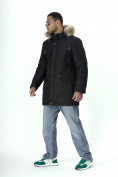 Купить Парка мужская зимняя с мехом черного цвета 2260Ch, фото 3