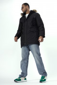 Купить Парка мужская зимняя с мехом черного цвета 2260Ch, фото 8