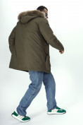 Купить Парка мужская зимняя с мехом коричневого цвета 2260K, фото 10