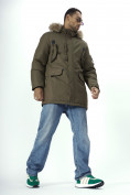 Купить Парка мужская зимняя с мехом коричневого цвета 2260K, фото 17