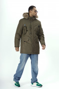 Купить Парка мужская зимняя с мехом коричневого цвета 2260K, фото 3