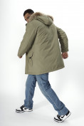 Купить Парка мужская зимняя с мехом цвета хаки 2260Kh, фото 16