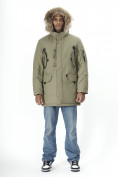 Купить Парка мужская зимняя с мехом цвета хаки 2260Kh, фото 20