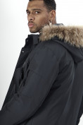 Купить Парка мужская зимняя с мехом темно-серого цвета 2260TC, фото 14