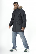 Купить Парка мужская зимняя с мехом темно-серого цвета 2260TC, фото 2