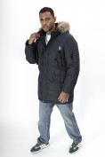 Купить Парка мужская зимняя с мехом темно-серого цвета 2260TC, фото 21