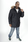 Купить Парка мужская зимняя с мехом темно-серого цвета 2260TC, фото 22