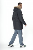 Купить Парка мужская зимняя с мехом темно-серого цвета 2260TC, фото 5