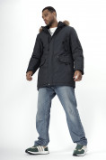Купить Парка мужская зимняя с мехом темно-серого цвета 2260TC, фото 9