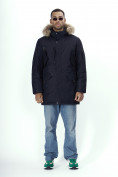 Купить Парка мужская зимняя с мехом темно-синего цвета 2260TS, фото 12
