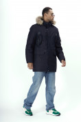 Купить Парка мужская зимняя с мехом темно-синего цвета 2260TS, фото 14