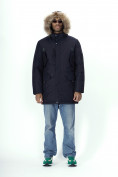 Купить Парка мужская зимняя с мехом темно-синего цвета 2260TS, фото 18
