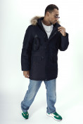 Купить Парка мужская зимняя с мехом темно-синего цвета 2260TS, фото 8