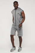 Купить Спортивный костюм летний мужской светло-серого цвета 22610SS, фото 3