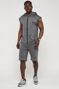 Купить Спортивный костюм летний мужской серого цвета 22610Sr, фото 2