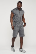Купить Спортивный костюм летний мужской серого цвета 22610Sr, фото 3