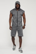 Купить Спортивный костюм летний мужской серого цвета 22610Sr, фото 15