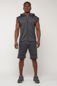 Купить Спортивный костюм летний мужской темно-серого цвета 22610TC