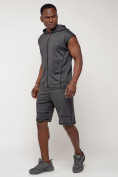 Купить Спортивный костюм летний мужской темно-серого цвета 22610TC, фото 3