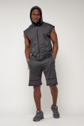 Купить Спортивный костюм летний мужской темно-серого цвета 22610TC, фото 5