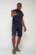 Купить Спортивный костюм летний мужской темно-синего цвета 22610TS, фото 8