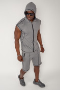 Купить Спортивный костюм летний мужской светло-серого цвета 2262SS, фото 9