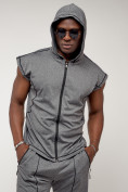 Купить Спортивный костюм летний мужской серого цвета 2262Sr, фото 12